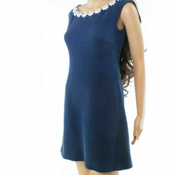 🐻🌼 BOUTIQUE MOSCHINO Navy Waffle Daisy Dress - Picture 8 of 17